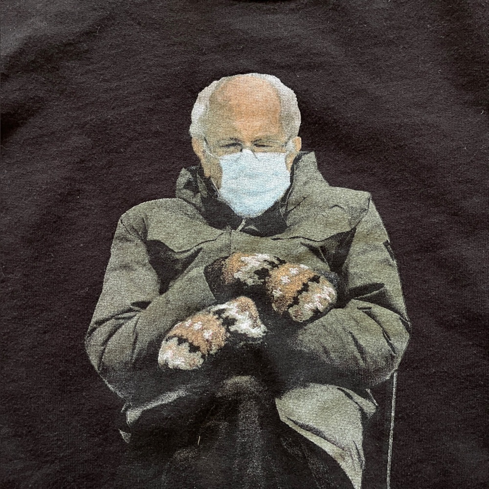 Bernie Sanders organic black crewneck sweatshirt democratic socialist Mamdani M - Picture 4 of 5